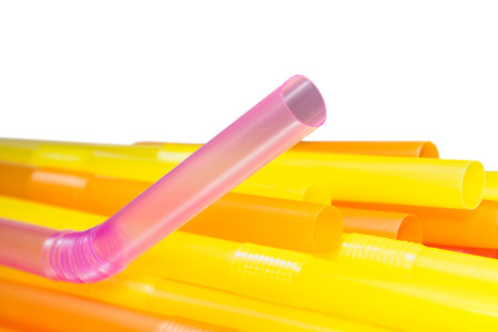 Set of colorful drinking straws for background.の写真素材