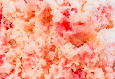 The dessert consists of ice shavings that are topped with flavored sugar syrup.の写真素材