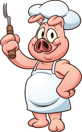 Cartoon chef pig  のイラスト素材