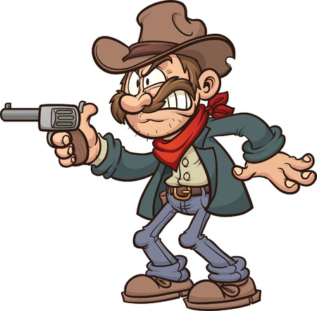 Cartoon gunslinger cowboy  のイラスト素材