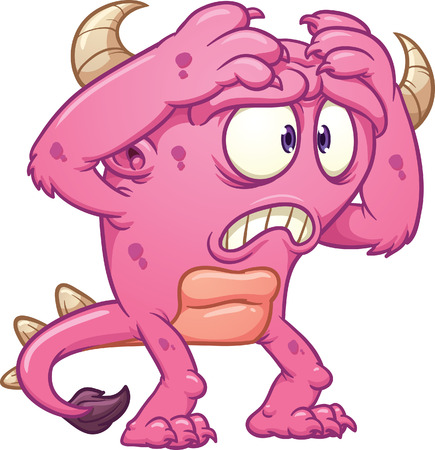 Cartoon pink monster   のイラスト素材
