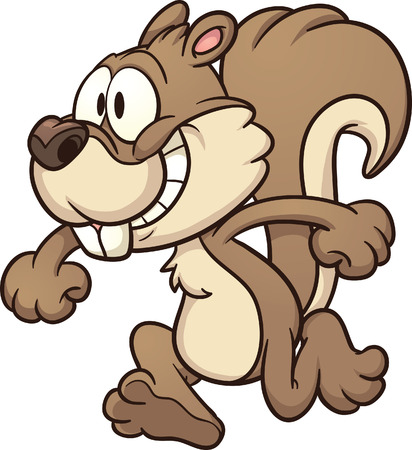 Cartoon squirrel running  のイラスト素材