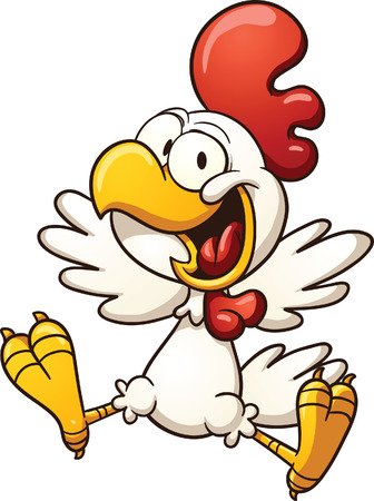 Happy cartoon chickenのイラスト素材