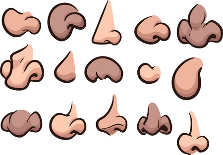 A variety of cartoon noses  Vector clip art illustration  Each on a separate layer のイラスト素材