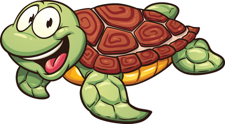 Cartoon sea turtle. Vector clip art illustration with simple gradients. All in a single layer.の写真素材