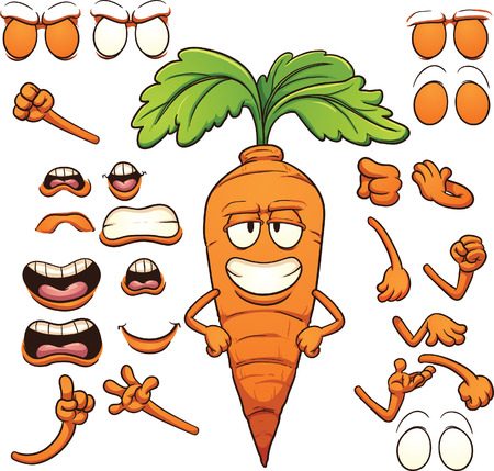 Posable cartoon carrot character. のイラスト素材
