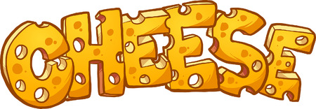 Swiss cheese text. Vector clip art illustration with simple gradients. All in a single layer.のイラスト素材