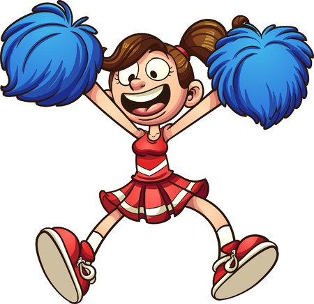 Happy cartoon cheerleader icon.のイラスト素材