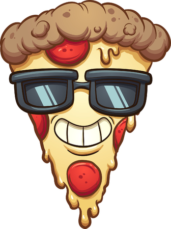 Cool cartoon pizza wearing sunglasses. Vector clip art illustration with simple gradients. Some elements on separate layers.
のイラスト素材