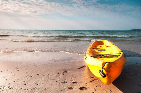 yellow boatの写真素材