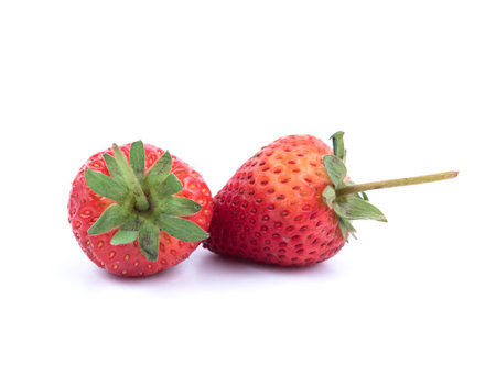 Fresh strawberry isolated on whiteの写真素材