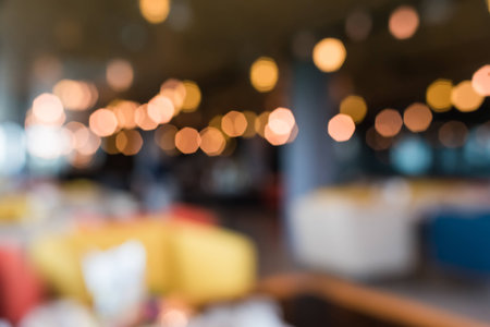 abstract blur in dining room for backgroundの写真素材