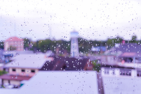 Rainy drop on glassの写真素材