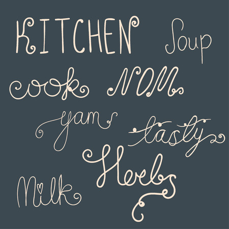 Set of handdrawn kitchen doodlesのイラスト素材