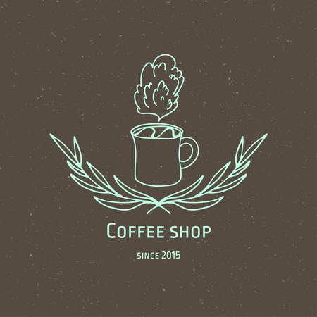 Create your own handdrawn coffee shop unique icon.のイラスト素材