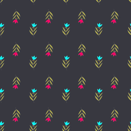 Hand drawn doodle vintage floral seamless pattern for scrapbooking, wallpapers and fabricのイラスト素材