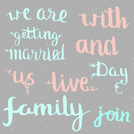 Hand drawn calligraphy lettering vector doodle objectsのイラスト素材