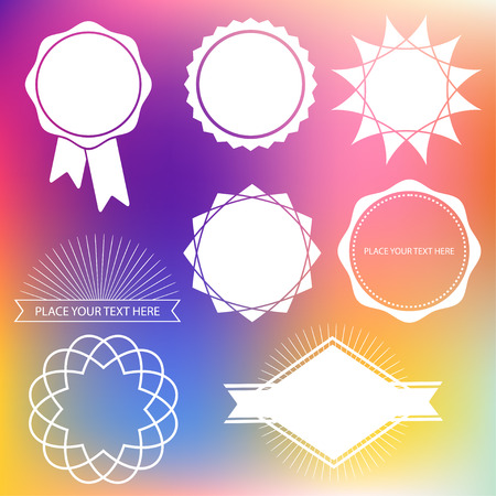 Hipster  graphic  simple flat badge on a blurred backgroundのイラスト素材