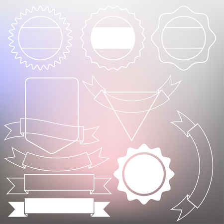 Hipster  graphic  simple flat badge on a blurred backgroundのイラスト素材