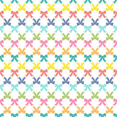 Cute and bright seamless bow pattern. Hand drawn vintage girly background.のイラスト素材