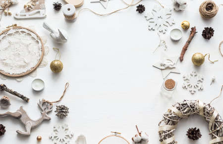 Cute vintage christmas new year gifts mock upの写真素材