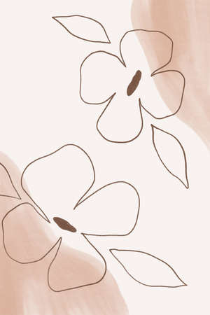 Abstract modern background. Hand drawn contemporary trendy illustrations. Posters, print, wall art, social media.の写真素材
