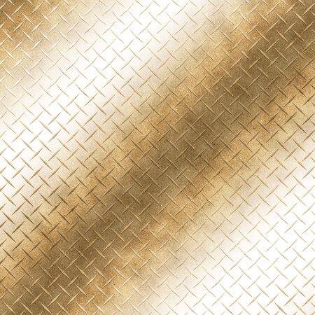 Gold Diamond Plate Metallic Surface Glossy Texture Graphic Backgroundの写真素材