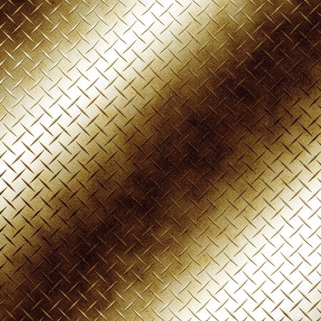 Gold Diamond Plate Metallic Surface Glossy Texture Graphic Backgroundの写真素材