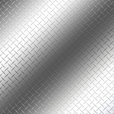 Silver Diamond Plate Metallic Surface Glossy Texture Graphic Backgroundの写真素材