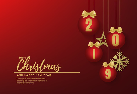 merry christmas and happy new year banner vectorのイラスト素材