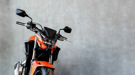 motorcycle bigbike in showroom with soft-focus and over light in the backgroundの写真素材