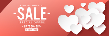 happy valentine's day banner vector design [color of the year 2019]のイラスト素材