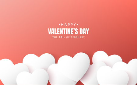 happy valentine's day banner vector design [color of the year 2019]のイラスト素材