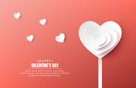 happy valentine's day banner vector designのイラスト素材