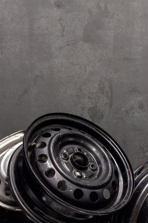 closeup wheel car with soft-focus and over light in the background