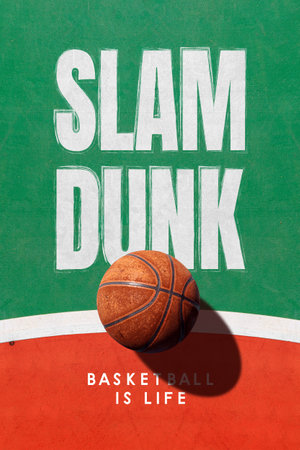 sport concept. old basketball on court. over light