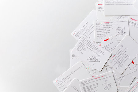cards for teaching and learning in mathematics. topviewの写真素材
