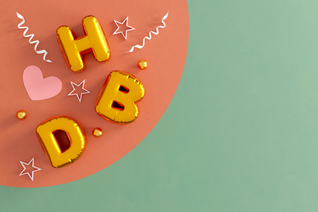 Happy Birthday celebration design for greeting card, poster or banner. mock-up and templates. 3D illustrationの写真素材