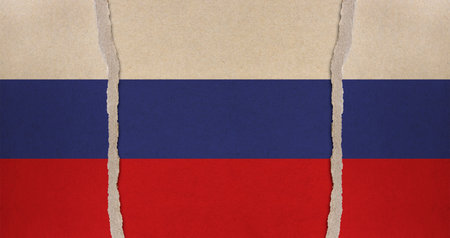 old cardboard with Russian flag background. flag background. Russian flag banner.の写真素材