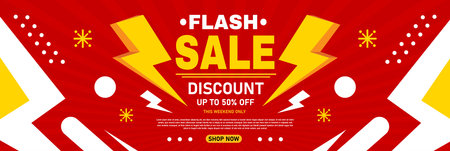 Flash sale banner vector designのイラスト素材