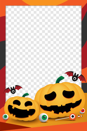 halloween photo frame vector designのイラスト素材
