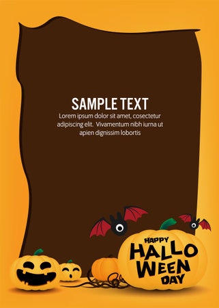 halloween concept, pumpkin monster vector designのイラスト素材