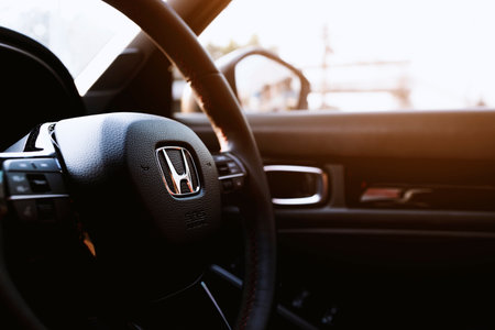 CHIANG RAI, THAILAND - MAY 01, 2022 : Closeup Interior of all new Honda Civic 2022のeditorial素材