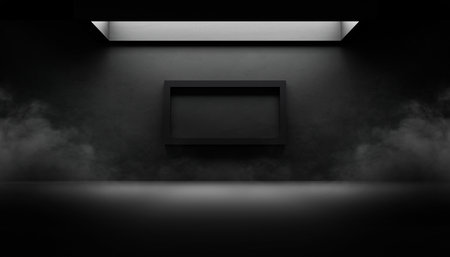 empty abstract industrial concrete interior. concrete floor and dark room. 3d illustrationの写真素材