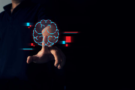 Artificial intelligence Machine Learning Business Internet Technology Concept. businessman show virtual graphic Global Internet connect Chatgpt Chat with AI, Artificial Intelligence. Futuristic technology transformation.の写真素材