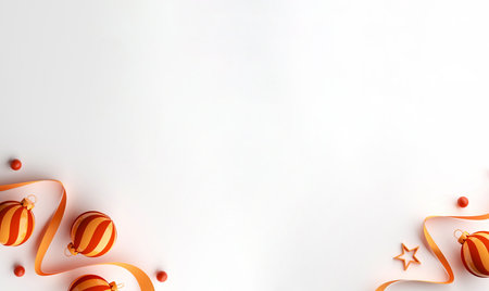 Top View Flat Lay Holiday Decoration - Merry christmas and Happy New Year Background Design. Winter xmas holiday theme. Happy New Year.の写真素材