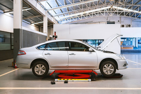 car repair and maintenance services tailored to the automotive industry. Experience craftsmanship and reliable service at our garage.の写真素材