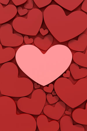 Beautiful 3D Rendering of Valentine's Day Concept â€“ Romantic Greeting Card, Product and...