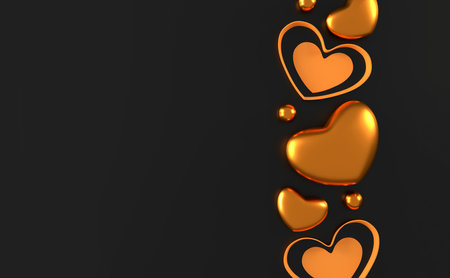 Beautiful 3D Rendering of Valentine's Day Concept â Romantic Greeting Card, Product and Podium Display Design with Hearts, Love, and Sentimentの写真素材