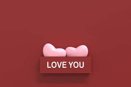 Beautiful 3D Rendering of Valentine's Day Concept â€“ Romantic Greeting Card, Product and...